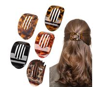 deegbbyi 5 Pezzi Fermagli per Capelli Piatti, Forcina Piatta Antiscivolo, Elegante Forcina Francese, Forte Tenuta Fermagli, Design Curvo, per Donne Ragazze Capelli Spessi e Sottili