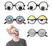 deegbbyi 5 Pezzi Occhiali da Festa, Divertenti Occhiali, Glasses Strani, Accessori Decorativi per Foto, per Il Compleanno di Halloween del Cosplay Della Festa di Carnevale