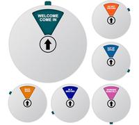 deegbbyi Cartelli Per La Privacy Indicatori, 6 Contenuti Benvenuto, Non disturbare, Torno Presto, In Riunione, Lavoro da Remoto, Fuori Ufficio, 12 cm, per Ufficio Sala Conferenze (Argento)