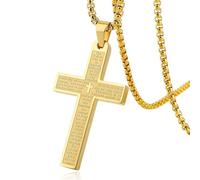 deegbbyi Collana Croce Donna, Collana con Pendente Croce Religiosa, Crocifisso Collanas Uomo, Collanas Croces in Acciaio Inossidabile, Regalo di Natale Halloween per Donna Uomo