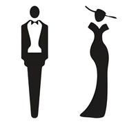 deegbbyi Segnali per i Bagni, Cartello per WC Autoadesivo per Porta, Segnaletica per Bagni Maschili e Femminili, Squisito e Bello, Adatto per Centri Commerciali, Alberghi, Palazzi per Uffici (Nero)