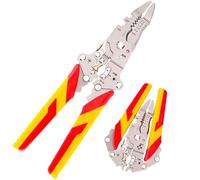 deegbbyi Spelafili Pieghevole, Pinza Spelafili Pieghevole Multifunzione 12 in 1, Pinza Spelacavi Professionale, Strumento Spelacavi, per Elettricisti Spelatura, Taglio e Crimpatura