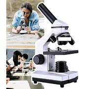 DEEguess Microscopio Ottico Monoculare A LED, 100x-2000x, con Set di Vetrini per Microscopio, Potenti Microscopi Biologici, per L'Istruzione Domestica di Laboratorio Scolastico