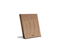 deejo - Supporto magnetico per 4 coltelli da cucina, base in acciaio inox, piedini antiscivolo, legno zebrano, stabilità ottimale, 14,5 x 11,5 x 12 cm