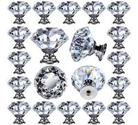 DeElf - 25 pomelli in vetro trasparente per armadietti, cassetti, 30 mm, per cucina, bagno, cassettiera e credenza