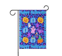 Deep Blue-viola Leopard Print Halloween Joy primavera bandiere all'aperto banner cortile di natale per la decorazione del patio 12x18 doppio lato