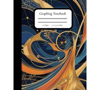 Deep Design: Graph & Sketch Composition Notebook - Dark Blue & Gold Abstract Cover - 7.5" x 9.25", 110 Pages, Matte Cover