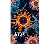 Deep Dreams Notebook 6x9: Pattern_style_design_of_Antibodies_encircling_micros_Cells_space_Oil_Orange_Blue