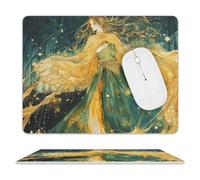Deep Emerald And Tappetino Mouse Bordo Cucito Tappetini per Il Mouse Durevole Mousepad per Casa Laptop Lavoro 25X30Cm
