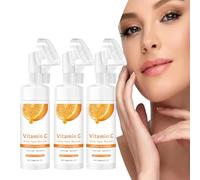 Deep Face Mousse, detergente per schiuma d'arancia, aloe idratante, estratto di arancia naturale e vitamina C, per pulizia profonda, idratazione, riduzione delle rughe e opacità (3 pezzi)