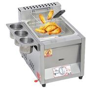 Deep Fryer a Gas, Professionale da Banco in Acciaio Inossidabile con Cestelli Per Friggitrice Per Cucina Da Ristoran, 8L
