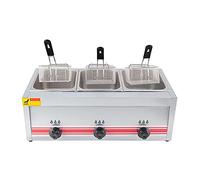 Deep Fryer Friggitrice A Gas da 10/20/30 Litri, Friggitrice Multifunzione A GPL, Potenza di Fuoco Regolabile, Friggitrice A Gas Professionale, Cestello E Coperchio Staccabili in Acciaio Inossidabile