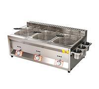 Deep Fryer Friggitrice a Gas da 22 Litri, da banco in Acciaio Inossidabile Leggero Commerciale, accensione Elettronica a impulsi Antiscivolo, Risparmio energetico, Facile da Pulire