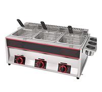 Deep Fryer Friggitrice a Gas Professionale, friggitrice a Gas 12L/18L Serbatoio in Acciaio Inox Friggitrice per Patatine di Pollo con Paletta per cestello per Ristorante Commerciale Cucina Domestica