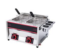 Deep Fryer Friggitrice a Gas Professionale, friggitrice a Gas 12L/18L Serbatoio in Acciaio Inox Friggitrice per Patatine di Pollo con Paletta per cestello per Ristorante Commerciale Cucina Domestica