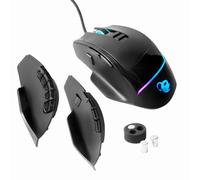 Deep Gaming ProSwap, Mouse modulare USB con 3 pannelli laterali intercambiabili (3, 5 e 10 tasti), luce RGB, sensore ottico Pixart 3325, 500FPS, 100IPS, 1000 Hz, Switches Huano, peso regolabile