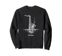 Deep Jazz Saxophone Art per gli amanti della musica jazz e fan Felpa