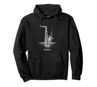 Deep Jazz Saxophone Art per Gli Amanti della Musica Jazz e Fan Felpa con Cappuccio