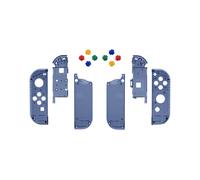 Deep Ocean Blue - Custodia trasparente personalizzata con pulsanti completi per Nintendo Switch JoyCon e