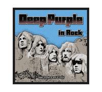 Deep Purple in Rock Mount Rushmore, toppa da cucire, 10 x 10 cm, ricamata, con nastro ufficiale