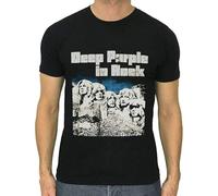 Deep Purple in Rock T Shirt Graphic Top Tee Camiseta Short Sleeve Men T Shirt Black L