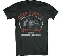 DEEP Purple Smoke On The Water Circle Slim Fit T-Shirt Black, Colore 19, L