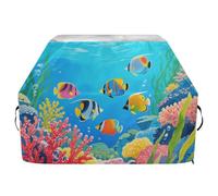 Deep Sea - Copertura per barbecue a forma di pesce color corallo, 165 cm, impermeabile, resistente, antistrappo, resistente allo sbiadimento, con coulisse regolabile per polvere e vento