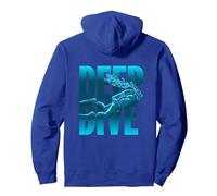 Deep Sea Diving - Scuba Diving - Deep Dive Design Felpa con Cappuccio, Unisex per Adulti, Blu Reale, XL