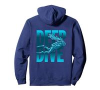Deep Sea Diving - Scuba Diving - Deep Dive Design Felpa con Cappuccio, Unisex per Adulti, Navy, L