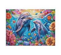 Deep Sea Dolphin Puzzle 500 Pezzi Rompicapo Creativo Artistico Cute Animals Accompany Stimolo Della Creatività Attività Per Il Tempo Libero Regalo Per Persone Creative 500 PCS