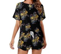 Deep Sea Hard Hat Diver Set pigiama da donna camicia a maniche corte e pantaloncini 2 pezzi abbigliamento da notte, Stile:, XL