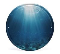 Deep Sea Metal Tin Sign Round Print Art Tin Signs Vintage Iron Hanging Signs Funny Metal Poster Banner decorativo Wall Art per casa Bar Caffè Giardino