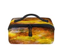 Deep Space in Galaxy, borsa per il trucco da viaggio, portatile, design galassia, impermeabile, borsa da toeletta aperta e piatta, organizer da viaggio per donne e uomini