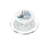 Deep Waters Isaia 43 Christian Faith Bible Verse Barca a vela PopSockets PopGrip per MagSafe