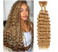 Deep Wave Bulk Human Hair for Boho Braids, extension per capelli umani, naturali, non trattati, senza pelucchi, capelli brasiliani, 27# Human Hair Extension 26 pollici, 2 trecce, confezione da 100 g