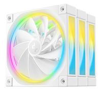 DeepCool FL12 120mm PWM 3 Pack Reverse White Fan - High Performance, Low Noise, Fluid Dynamic Bearing, 36 ARGB LEDs, 500-2150 R NEW
