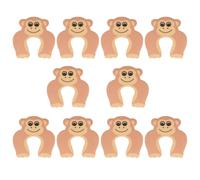 DEEPCRAFF 10 Pezzi Fermo Porta Antischiacciamento Dita, Proteggi Dita Sicurezza Porta in Eva Marrone a Forma di Scimmia, Facile da Attaccare