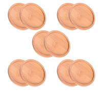 DEEPCRAFF 10 Pezzi Sottovaso Rotondo in bambù per Piante Grasse e Vasi Piccoli, Vassoio Multifunzione Beige Protezione per Terrazzi e Davanzali