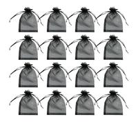 DEEPCRAFF 100 Pezzi Sacchetti Regalo Neri in Organza Chiusura a Coulisse, Sacchetti Piccoli per Frutta e Snack, per Feste e Party, Confezione Multipla Pratica