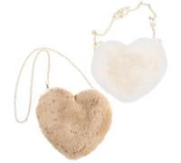 DEEPCRAFF 2 Pezzi Borsa a Cuore in Peluche Tracolla, Monospalla Donna | Forma Amorosa, Capacità Moderata, Pratica per Acquisti e Lavoro, Stile Creativo per Giovani e Studentesse