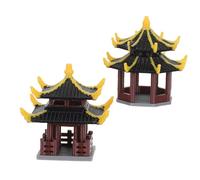 DEEPCRAFF 2 Pezzi Decorazione per Bonsai in PLA a Forma di Pagoda, Design Zen Tradizionale Cinese Raffinato, Ornamentale per Micro Paesaggi e Acquari, per Davanzale e Casa