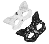 DEEPCRAFF 2 Pezzi Maschera Mezza Faccia di Volpe per Cosplay e Feste in | Plastica Sottile, Forma Muso di Volpe, Adatta a Balli in Maschera e Cosplay, Design Raffinato