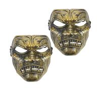 DEEPCRAFF 2 Pezzi Maschera Romana Oro in Plastica per Halloween e Cosplay | Design Vintage Realistico, Effetto da Film Fantasma, Comoda e Resistente alla Deformazione, Uso Versatile