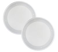 DEEPCRAFF 2 Pezzi Rete di Protezione per Altoparlanti Auto Bianca in Acciaio Laminato a Freddo e Abs, Rete Decorativa Leggera e Stabile per Subwoofer e Piccoli Altoparlanti, per Rifacimenti