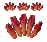 DEEPCRAFF 20 Pezzi di Dita Insanguinate Finte per Halloween, Dita Mozzate Finte per Decorazioni per Feste