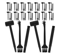 DEEPCRAFF 20 Set Kit Archeologico con Strumenti di Scavo in Plastica Nero, Set Gioco Educativo con Martello, Scalpello e Spazzola per Scavi Archeologici a Casa
