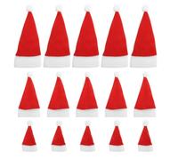 DEEPCRAFF 24 Pezzi Cappellini di Babbo Natale in Velluto Rosso Mini | Decorazione Classica, per Bottiglie di Vino e Lecca Lecca, Fai da Natalizio