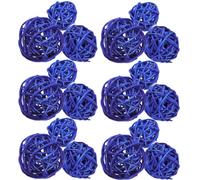 DEEPCRAFF 30 Pezzi Palle Decorative in Rattan Blu per Addobbi Natalizi e Halloween, Palline Resistenti Che Non Sbiadiscono né Si Allentano, Perfette per Decorazioni Fai-da-Te e Feste