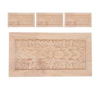 DEEPCRAFF 4 Pezzi Applique in Legno Roma, Decorazione Intagliata Rettangolare Beige, Leggero e Facile da Installare, per Porta e Cornice, Decorazioni in Legno per Parete e Mobili