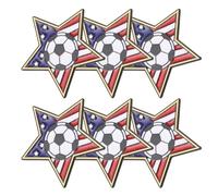 DEEPCRAFF 6 Pezzi Spilla Festa Calcio Decor a Forma di Stella in Lega Design Bandiera Nazionale per Celebrazioni di Squadra e Premiazioni, Riutilizzabile per Appassionati di Calcio
